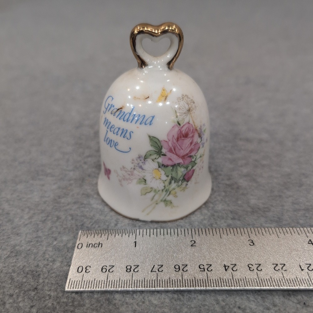 Napcoware Bell Grandma Means Love Floral‎ Heart Handle Japan 1462 - Picture 3 of 6